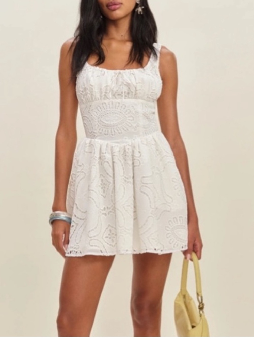 NWT - Reformation Daria Lace Dress in White